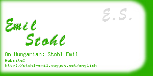 emil stohl business card